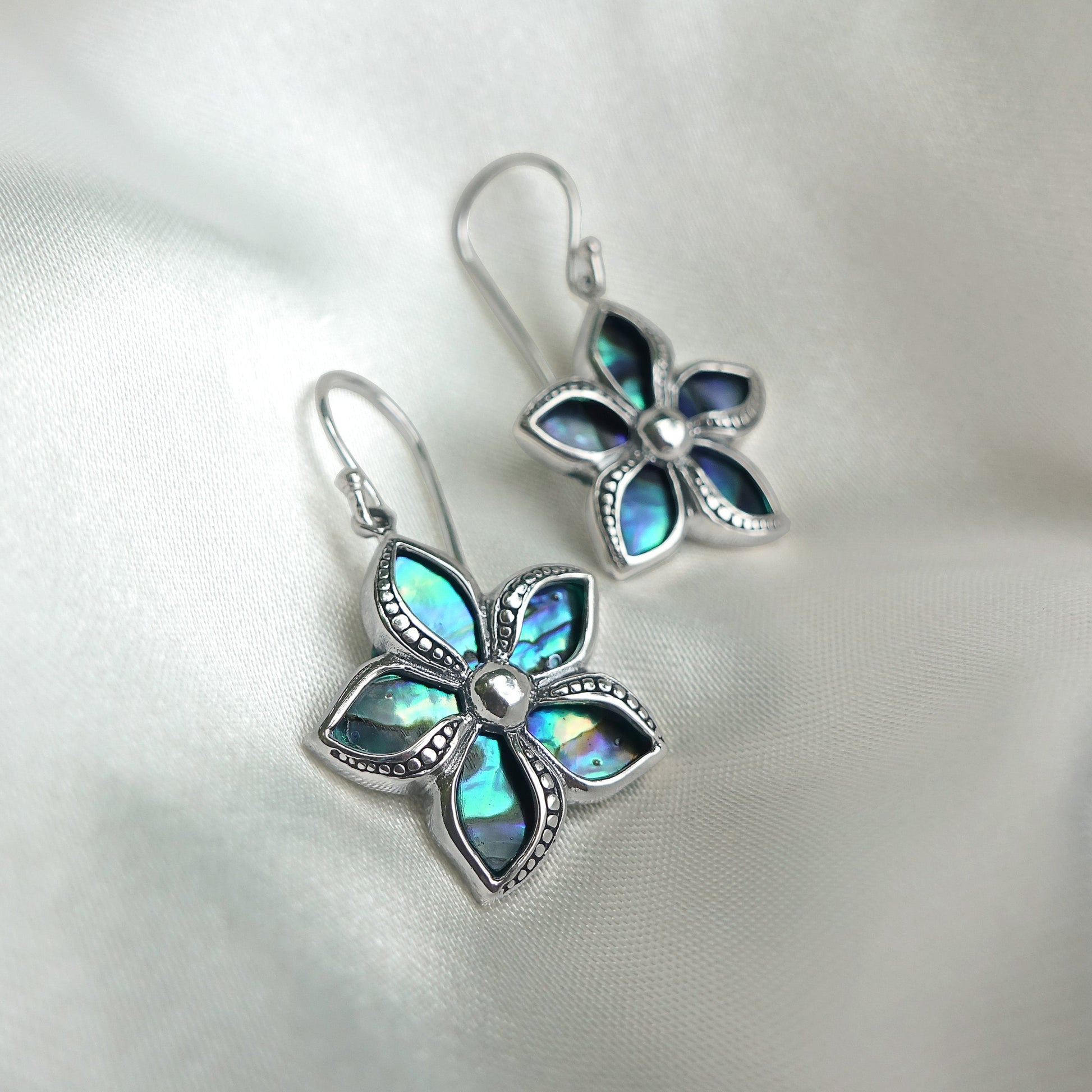 earring abalone flower design