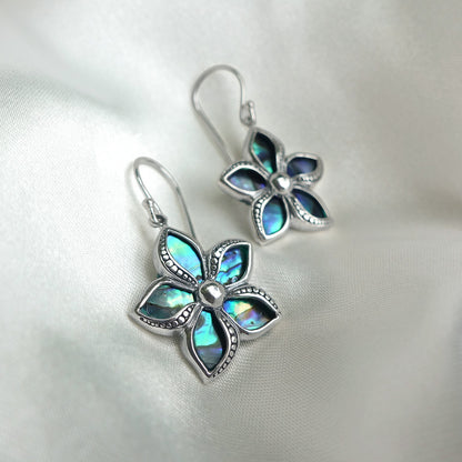 earring abalone flower design